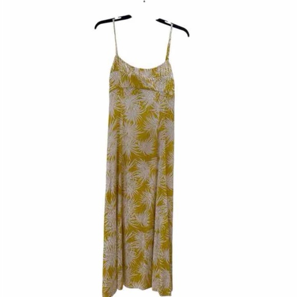 Rebecca Taylor Mustard and Cream Leaf Maxi Dress - Picture 1 of 2